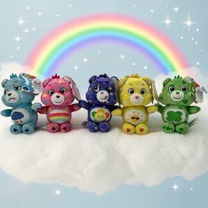 RARE 2020 Care Bears Unlock the Magic 7” Mini Patterned Plush Complete Set of 5